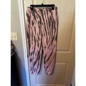 Good American Tie Dye Cotton Pink Gray Boyfriend Women Sweatpants Sz 2 / Medium